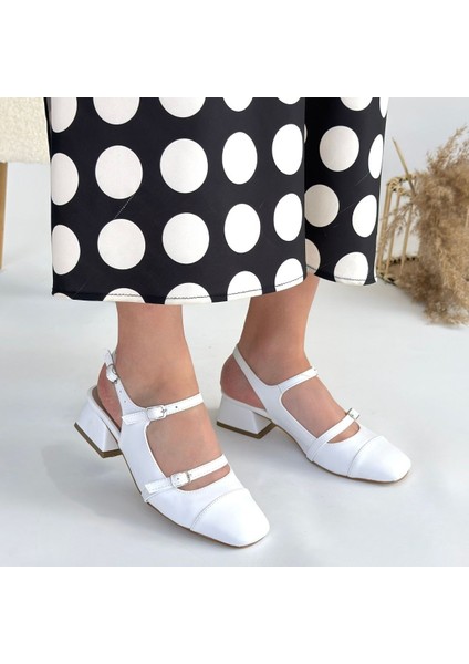 Bernishoes Doran Beyaz Cilt Topuklu Ayakkabı fırsatları
