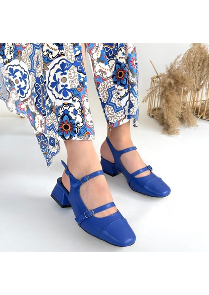 Bernishoes Doran Mavi Cilt Topuklu Ayakkabı fırsatları