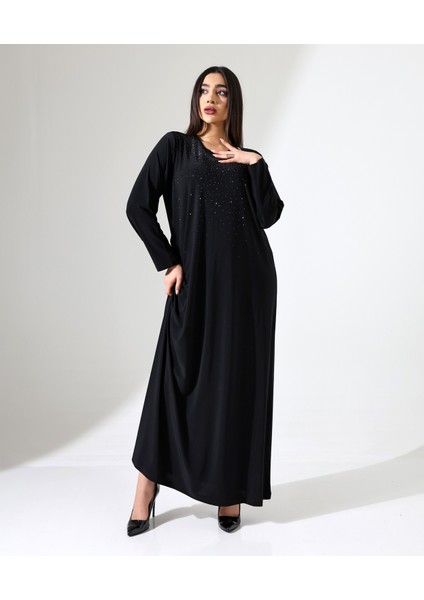 Taş Detaylı Uzun Iç Elbise