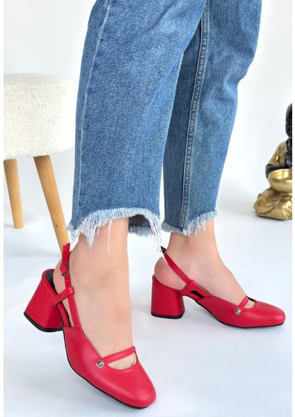 Bernishoes Jecci Kırmızı Cilt Topuklu Ayakkabı fiyatları