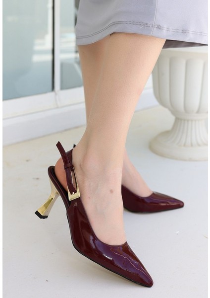Bernishoes Zalin Bordo Rugan Topuklu Ayakkabı