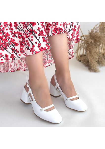 Bernishoes Jecci Beyaz Cilt Topuklu Ayakkabı fırsatları