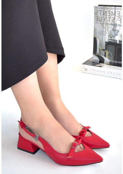 Bernishoes Rewat Kırmızı Cilt Topuklu Ayakkabı modelleri