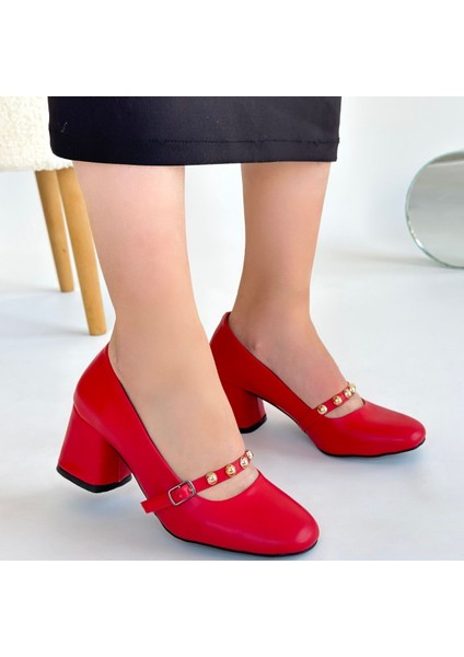 Bernishoes Tino Kırmızı Cilt Topuklu Ayakkabı fırsatları