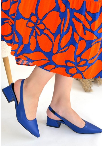 Bernishoes Morji Mavi Cilt Topuklu Ayakkabı modelleri