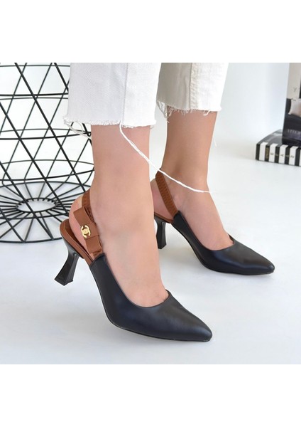 Bernishoes Toran Siyah Cilt Topuklu Ayakkabı fırsatları