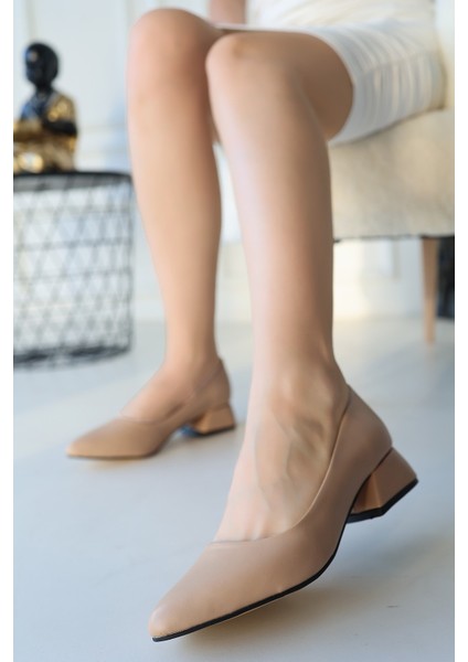 Bernishoes Desniy Nude Cilt Topuklu Ayakkabı