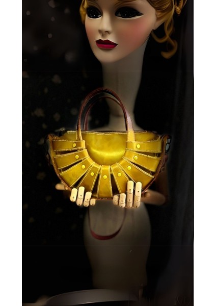 Carıdea El Yapımı Hakiki Deri Bayan Çanta, Clutch, El Omuz Çantası V32 indirimleri