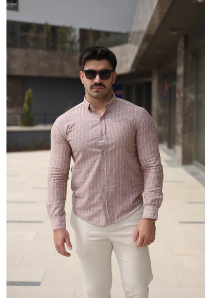 Erkek Çizgi Desenli Gömlek