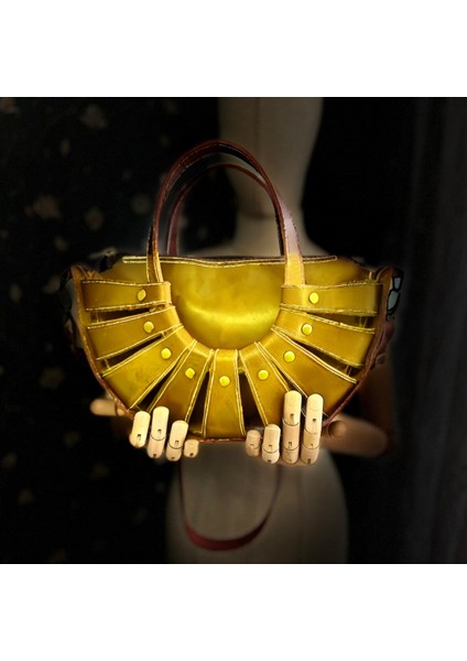 Carıdea El Yapımı Hakiki Deri Bayan Çanta, Clutch, El Omuz Çantası V108