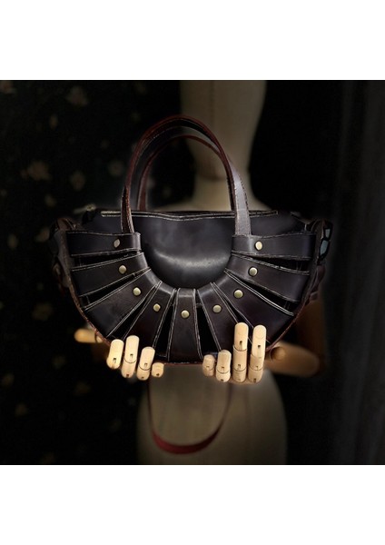 Carıdea El Yapımı Hakiki Deri Bayan Çanta, Clutch, El Omuz Çantası V61