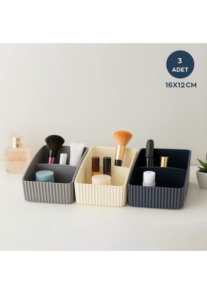 Çok Amaçlı Organizer 3'lü Set Makyaj Takı Dikiş ORG-2010