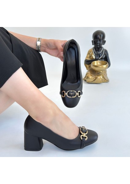 Bernishoes Lucky Siyah Cilt Topuklu Ayakkabı fırsatları