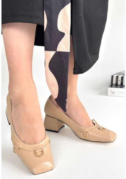 Bernishoes Cande Bej Rugan Topuklu Ayakkabı