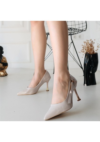 Bernishoes Lesia Bej Rugan Topuklu Ayakkabı modelleri
