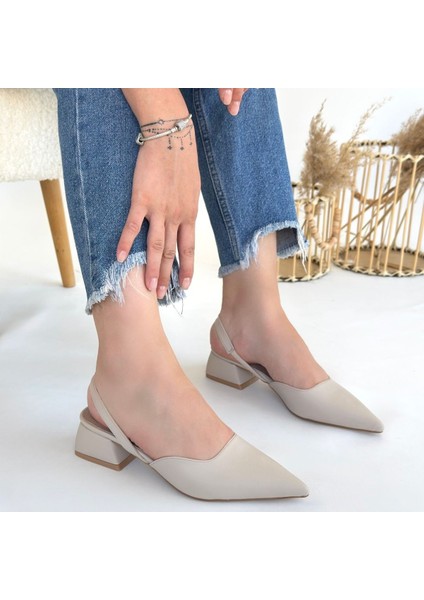 Bernishoes Jenti Bej Cilt Topuklu Ayakkabı fırsatları