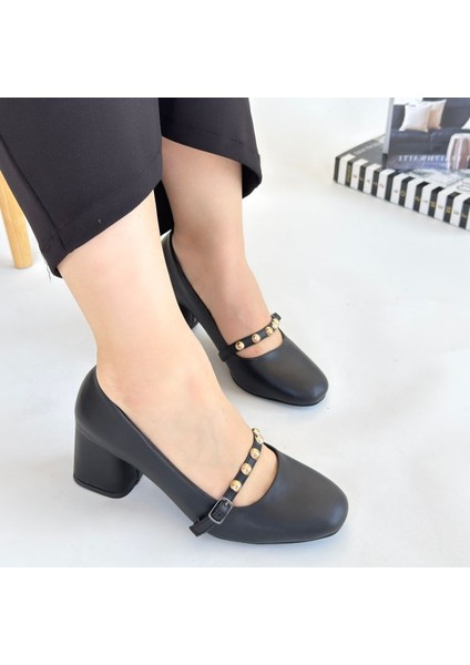 Bernishoes Tino Siyah Cilt Topuklu Ayakkabı fırsatları