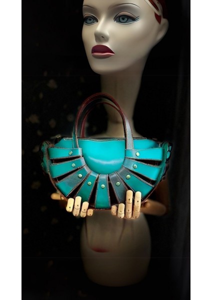 Carıdea El Yapımı Hakiki Deri Bayan Çanta, Clutch, El Omuz Çantası V62 modelleri