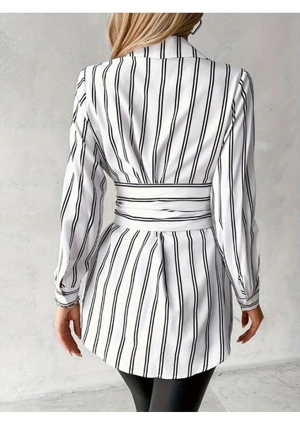 Kadın Kemer Detaylı Pamuk Polyester Gömlek Elbise fiyatları