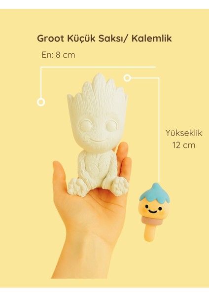 Groot Küçük Saksı / Kalemlik – El Yapımı Dekoratif Figür