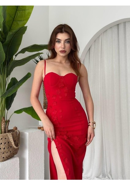 Stor Gül Detaylı Elbise