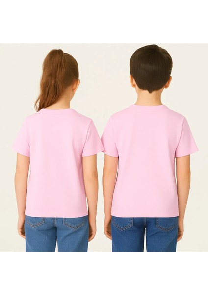 Unisex Basic Pamuklu Oversize Toz Pembe Çocuk Tişört fiyatları