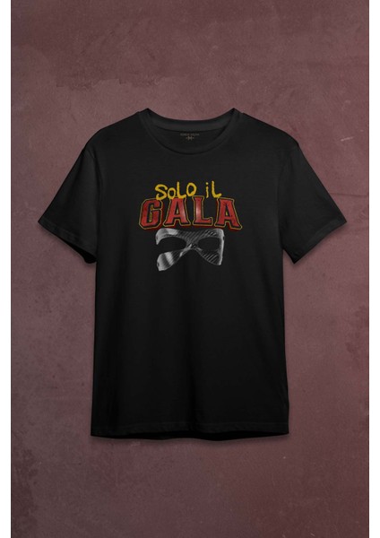 Solo Il Gala Sadece Sarı Kırmızı Maske Baskılı T-Shirt Siyah Tişört fiyatları