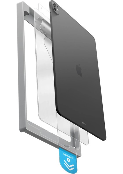 Ipad Pro 13 M4 Çip 2024 Ekran Koruyucu Temperli Cam Optix Exofit Applicator Kolay Kurulum Aparatlı indirimleri