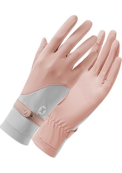 Yaz Açık Kızlar Uv Işınlarına Dayanıklı Buz Ipek Eldivenler Kaymaz Dokunmatik Ekran Hızlı Kuru Ilkbahar ve Yaz Bayan Bisiklet Güneş Koruyucu Eldivenler (Yurt Dışından)