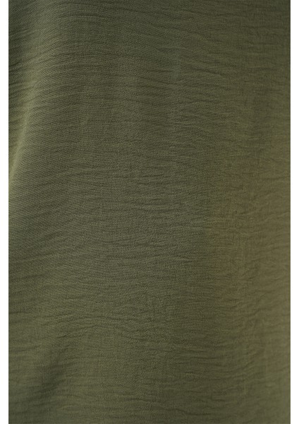 V Yaka Sıfır Kol Bluz 950 - Haki indirimleri