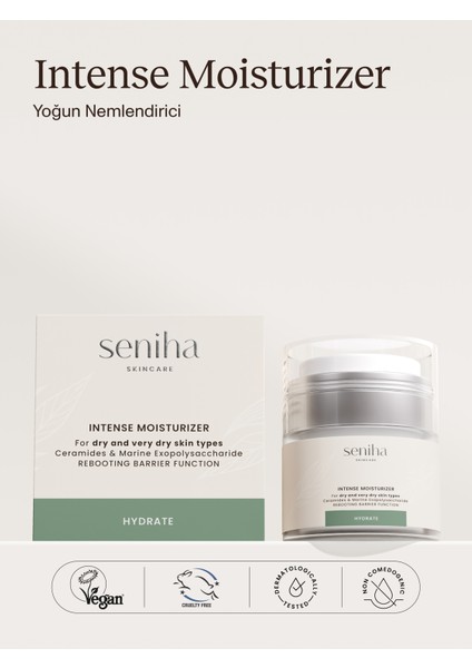 Intense Moisturizer I Yoğun Nemlendirici Yüz Kremi I Kuru Cilt Tipi
