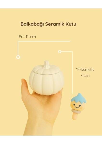 Balkabağı Seramik Kutu – Boyamaya Hazır El Yapımı Dekoratif Obje