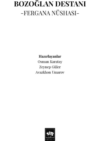 Bozoğlan Destanı - Fergana Nüshası fiyatları