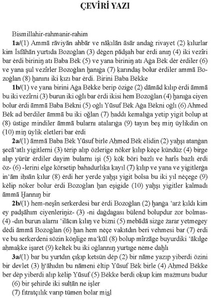 Bozoğlan Destanı - Fergana Nüshası