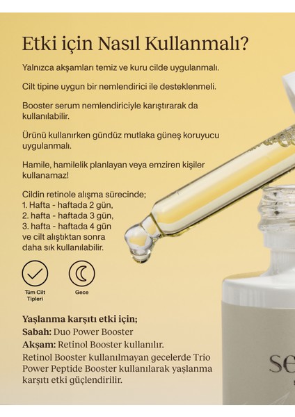 Retinol Booster I Canlandırıcı Pürüzsüzleştirici Aydınlatıcı Serum I Tüm Cilt Tipleri modelleri