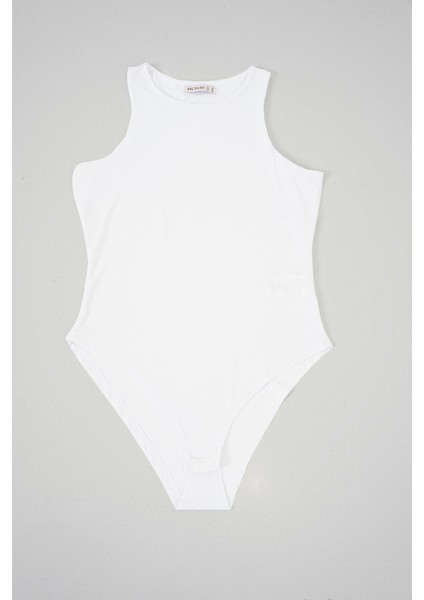 Kadın Halter Yaka Çıtçıtlı Body 972 - Beyaz fırsatları