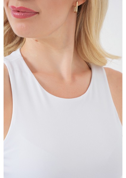 Kadın Halter Yaka Çıtçıtlı Body 972 - Beyaz indirimleri
