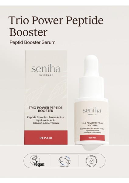 Trio Power Peptide Booster I Yenileyici Nemlendirici Canlandırıcı Serum I Tüm Cilt Tipleri