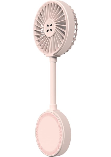 Manyetik Fan Taşınabilir Vantilatör USB Type-C Şarj Edilebilir Ultra Sessiz 3 Hız Kademeli Soğutucu Magsafe Telefon Fanı X6104 Pembe