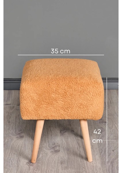 Puf Tabure Ahşap Ayaklı Kuzu Kumaş Makyaj Pufu Puf Sandalye Ayak Uzatma Pufu Kare Puf Bench fiyatları