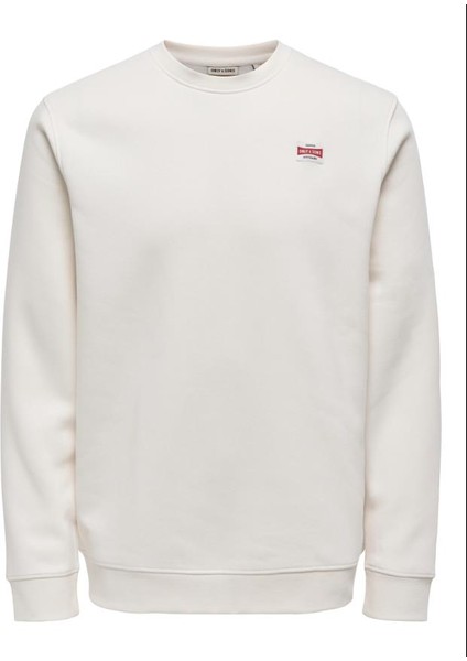 Only&Sons ONSDAWSON REG CREW VD Beyaz Erkek Sweatshirt modelleri