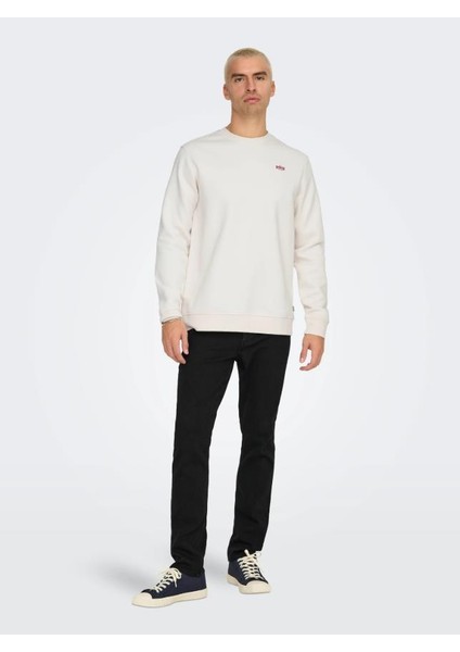 Only&Sons ONSDAWSON REG CREW VD Beyaz Erkek Sweatshirt indirimleri