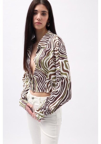 Desenli Crop Gömlek modelleri