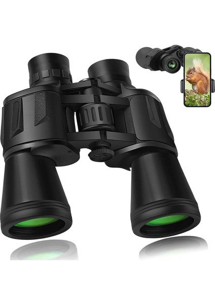 20X50 Profesyonel Dürbün Telefon Adaptörü ve Bak4 Prizma/myk Lens Hd Zoom/su Geçirmez Yürüyüş, Kuş Gözlemciliği, Yaban Hayatı Gözlem (Yurt Dışından)