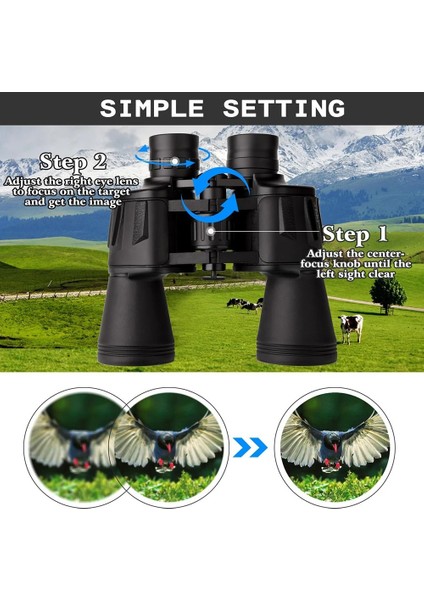 20X50 Profesyonel Dürbün Telefon Adaptörü ve Bak4 Prizma/myk Lens Hd Zoom/su Geçirmez Yürüyüş, Kuş Gözlemciliği, Yaban Hayatı Gözlem (Yurt Dışından) fiyatları