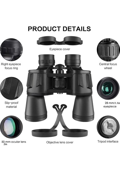 20X50 Profesyonel Dürbün Telefon Adaptörü ve Bak4 Prizma/myk Lens Hd Zoom/su Geçirmez Yürüyüş, Kuş Gözlemciliği, Yaban Hayatı Gözlem (Yurt Dışından) modelleri