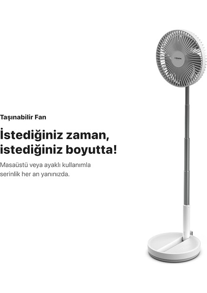 Katlanabilir Vantilatör Doğal Rüzgar Şarj Edilebilir Bataryalı 4 Hız Kademeli Ultra Sessiz Taşınabilir Ayaklı Fan X6103 modelleri
