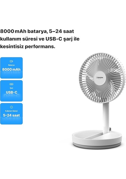 Katlanabilir Vantilatör Doğal Rüzgar Şarj Edilebilir Bataryalı 4 Hız Kademeli Ultra Sessiz Taşınabilir Ayaklı Fan X6103 fırsatları