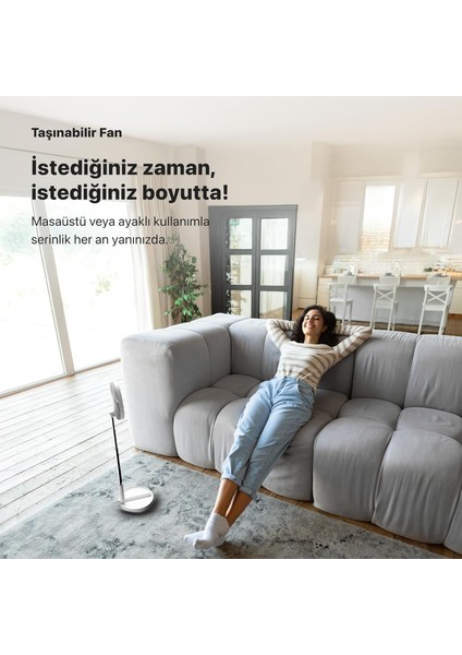 Katlanabilir Vantilatör Doğal Rüzgar Şarj Edilebilir Bataryalı 4 Hız Kademeli Ultra Sessiz Taşınabilir Ayaklı Fan X6103