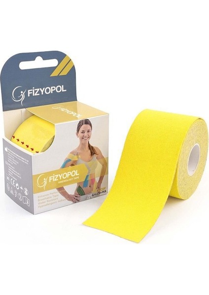 New Product Kinezyo Tape Band 5 Metre x 5 cm Sarı Rengi, Kinesio Sporcu Bandı